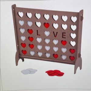 Heart Connect Four Game - Red and White